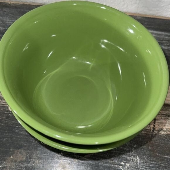 Set Of 2 Mainstays Stoveware Green Small  Bowls - Picture 3 of 6